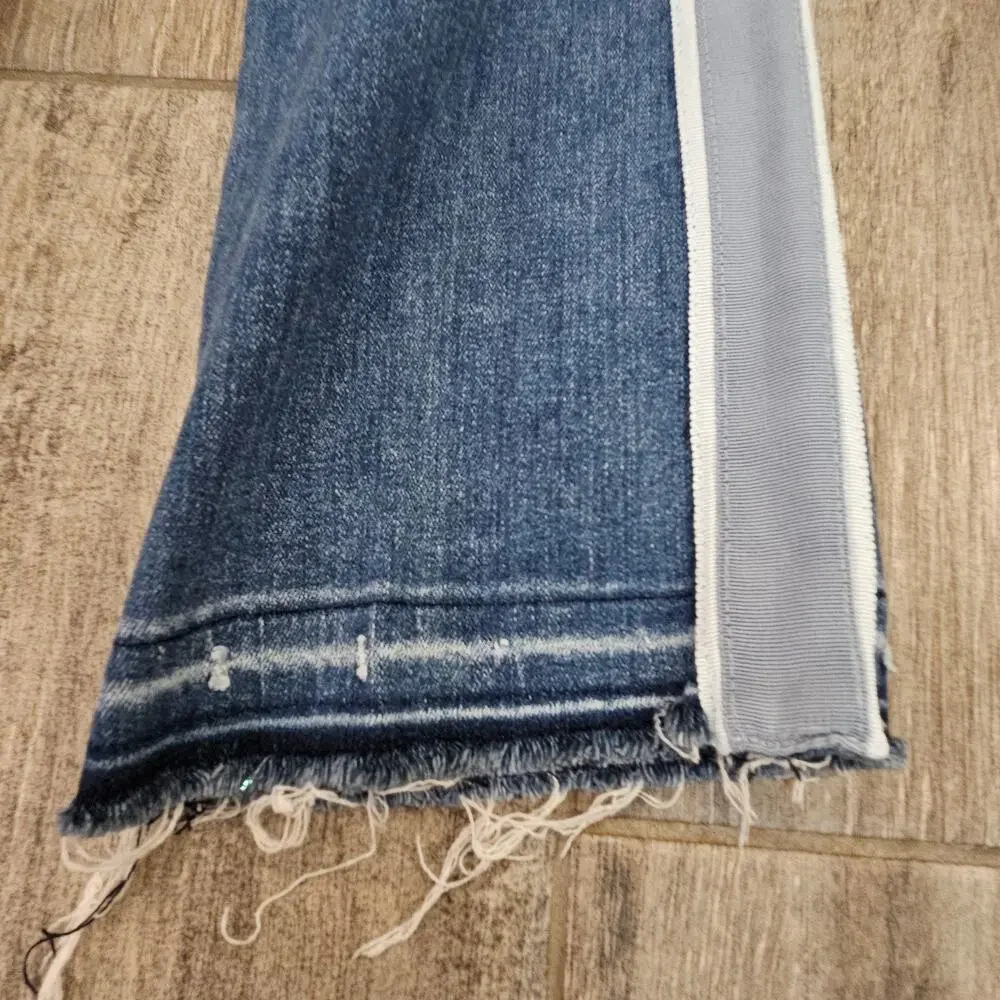Veronica Beard Carolyn Baby Boot Jeans 26 High Rise Button Fly‎ Tuxedo Stripe